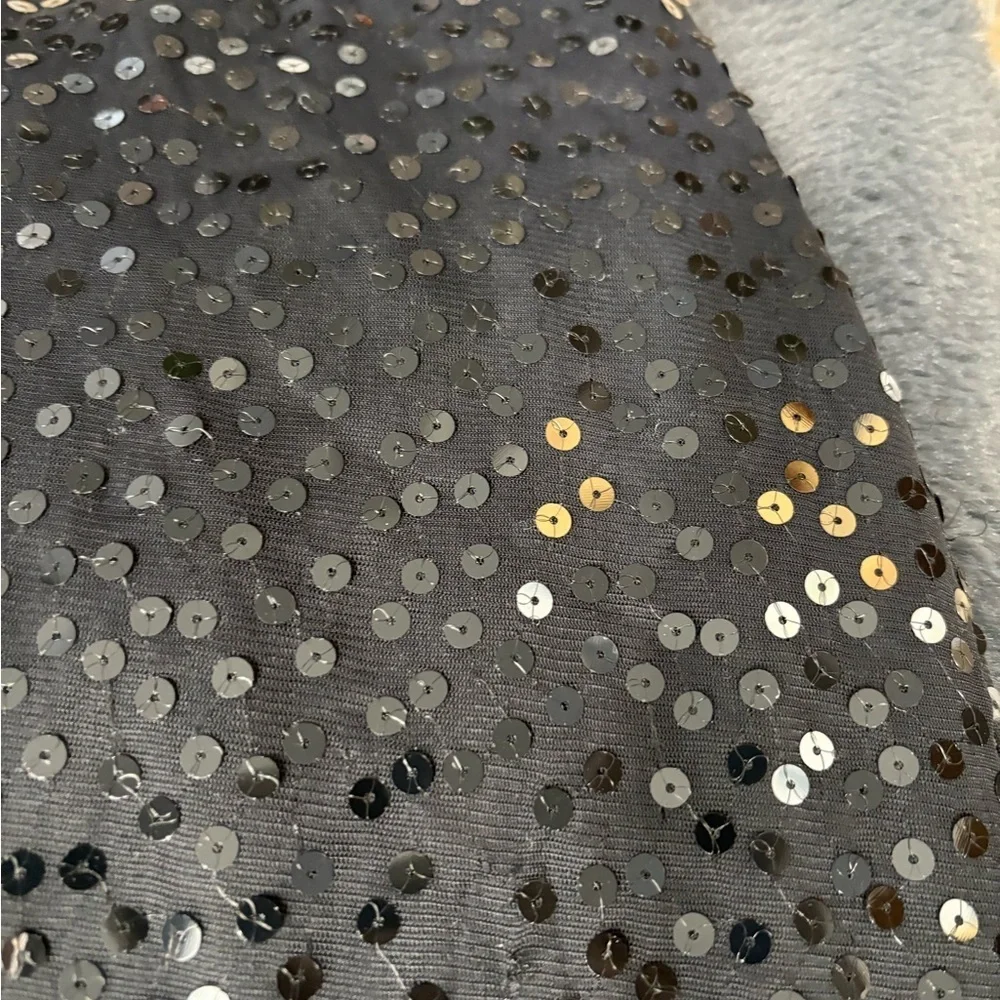 Vintage Y2K 2000s edgy cocktail boho disco sequin midi black skirt size 25